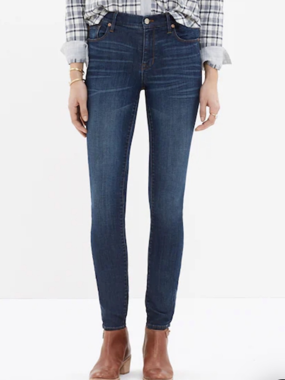MADEWELL High Riser Skinny Medium Wash Whiskered & Faded Jeans—EUC—29
